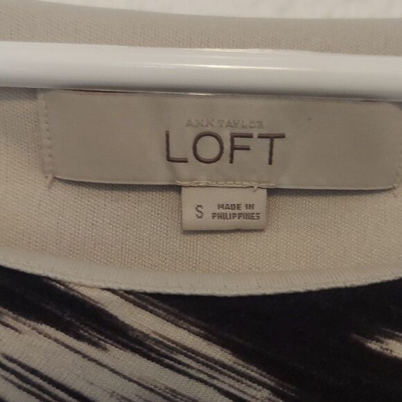 Ann Taylor Loft Patterned Black and White Dress - Picture 2 of 4